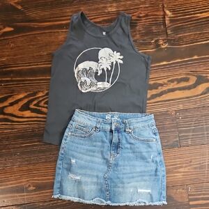 Gap Tank and Wonder Nation Jean Skirt